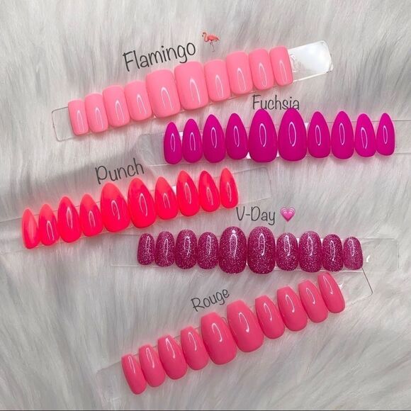 Fuchsia Custom Press On Nails | High Quality Nails | Handmade - Picture 3 of 13